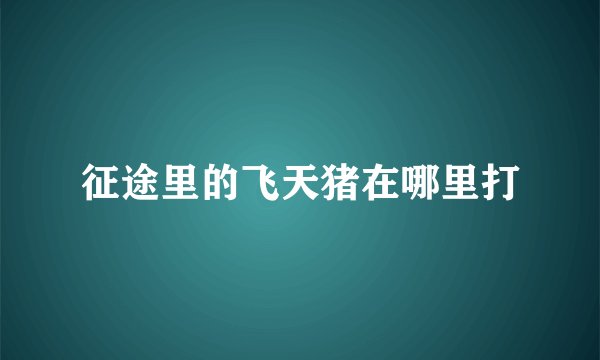 征途里的飞天猪在哪里打