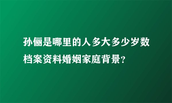 孙俪是哪里的人多大多少岁数档案资料婚姻家庭背景？