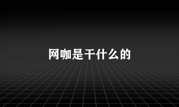 网咖是干什么的
