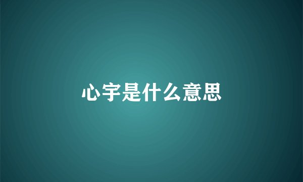 心宇是什么意思