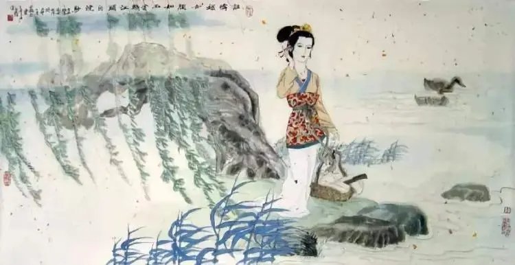洛阳女儿行诗句谁怜越女颜如玉