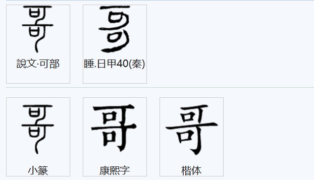 哥的笔顺正确的写法