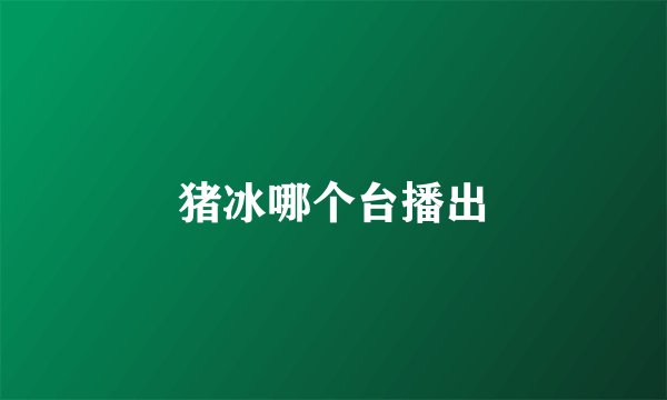 猪冰哪个台播出