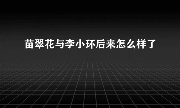 苗翠花与李小环后来怎么样了