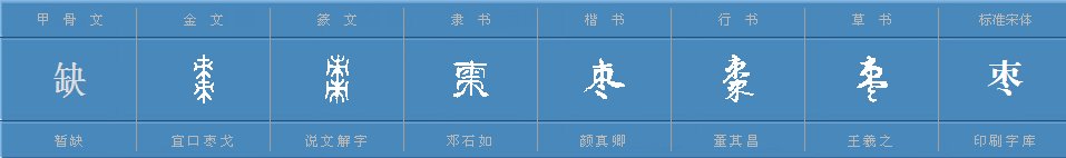 枣字的部首和组词