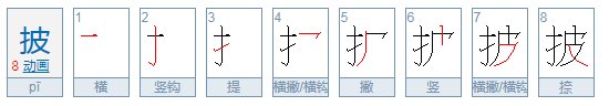披的笔画顺序怎么写