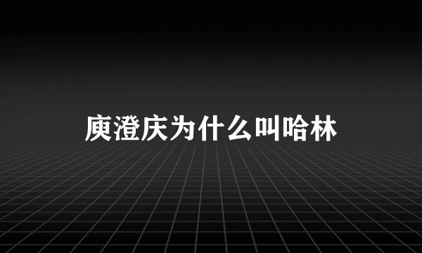 庾澄庆为什么叫哈林