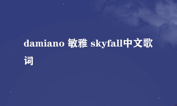 damiano 敏雅 skyfall中文歌词