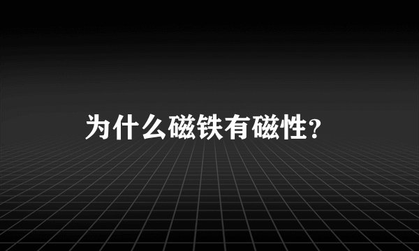 为什么磁铁有磁性？