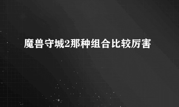 魔兽守城2那种组合比较厉害