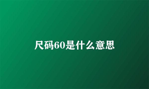 尺码60是什么意思