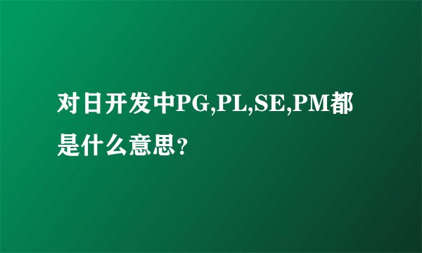 对日开发中PG,PL,SE,PM都是什么意思？