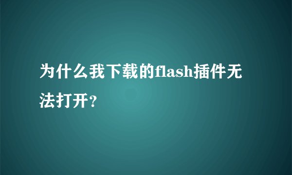 为什么我下载的flash插件无法打开？