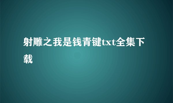 射雕之我是钱青键txt全集下载