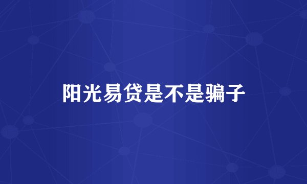 阳光易贷是不是骗子