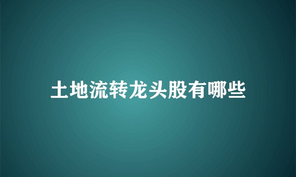 土地流转龙头股有哪些
