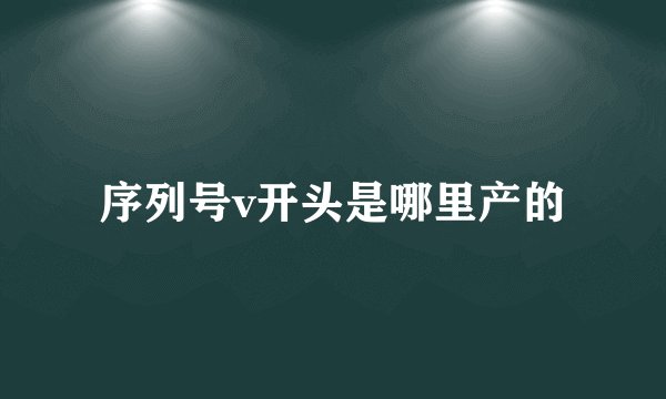 序列号v开头是哪里产的