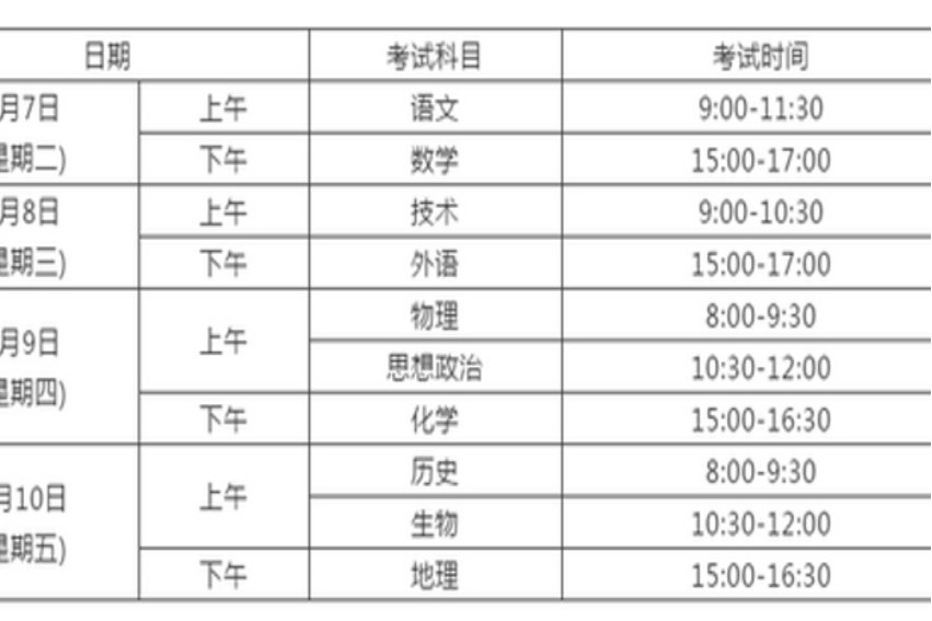 2023年浙江高考时间安排？