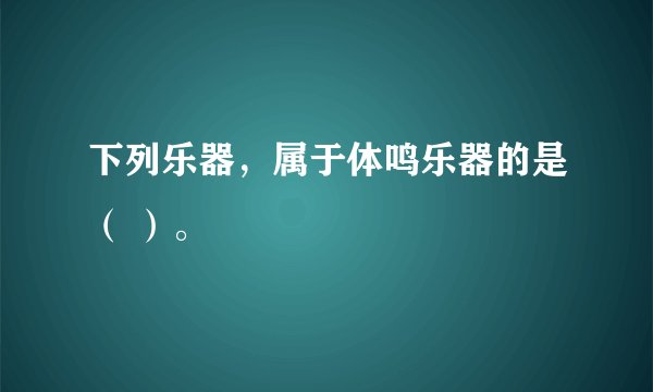 下列乐器，属于体鸣乐器的是（ ）。