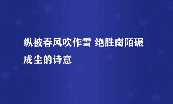 纵被春风吹作雪 绝胜南陌碾成尘的诗意