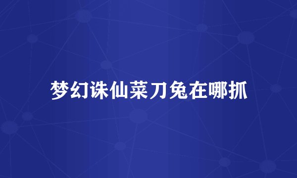 梦幻诛仙菜刀兔在哪抓