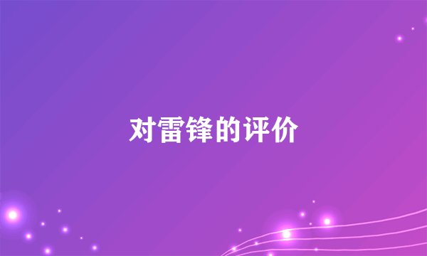对雷锋的评价