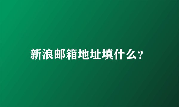 新浪邮箱地址填什么？