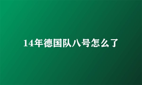 14年德国队八号怎么了