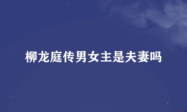 柳龙庭传男女主是夫妻吗