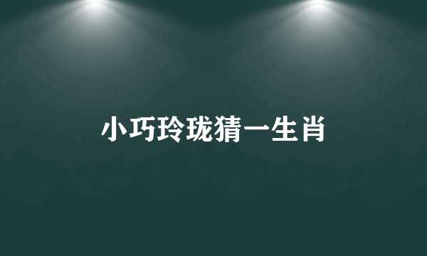 小巧玲珑猜一生肖