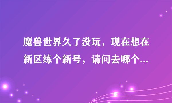 魔兽世界久了没玩，现在想在新区练个新号，请问去哪个新区好，人多稳定