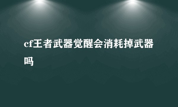 cf王者武器觉醒会消耗掉武器吗
