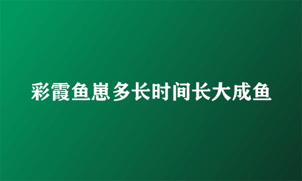 彩霞鱼崽多长时间长大成鱼