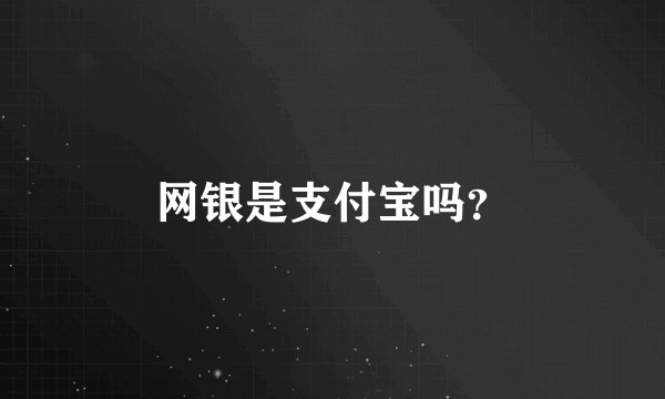网银是支付宝吗？