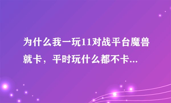 为什么我一玩11对战平台魔兽就卡，平时玩什么都不卡网速2兆，电脑配置：