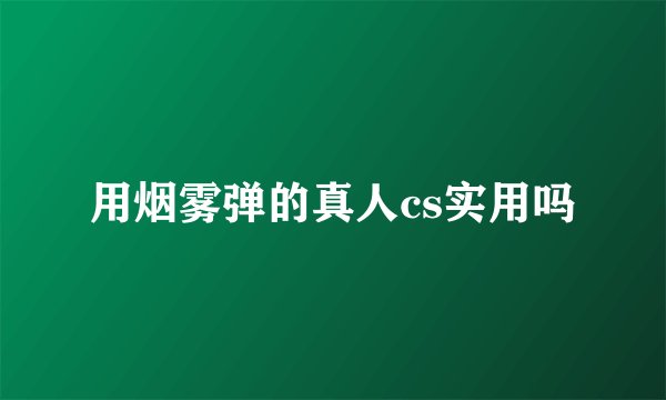 用烟雾弹的真人cs实用吗