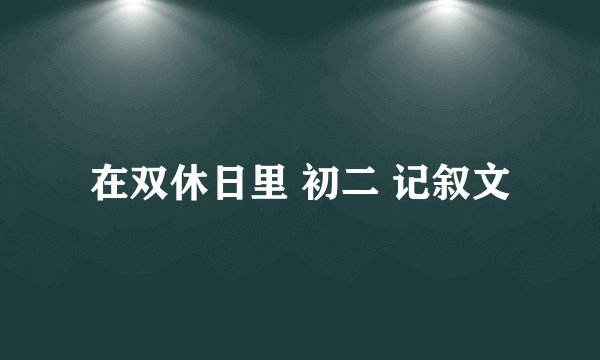 在双休日里 初二 记叙文