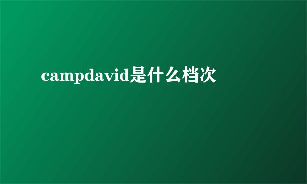campdavid是什么档次