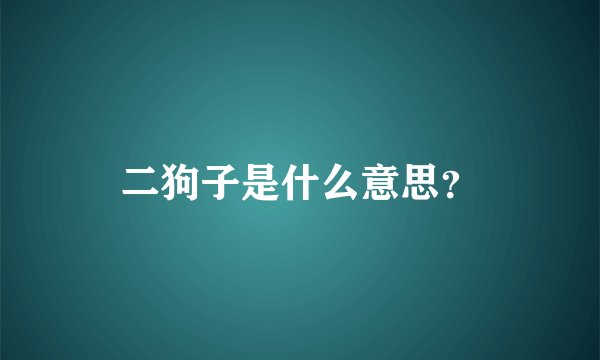 二狗子是什么意思？