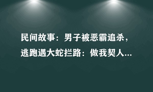 民间故事：男子被恶霸追杀，逃跑遇大蛇拦路：做我契人，保你不死