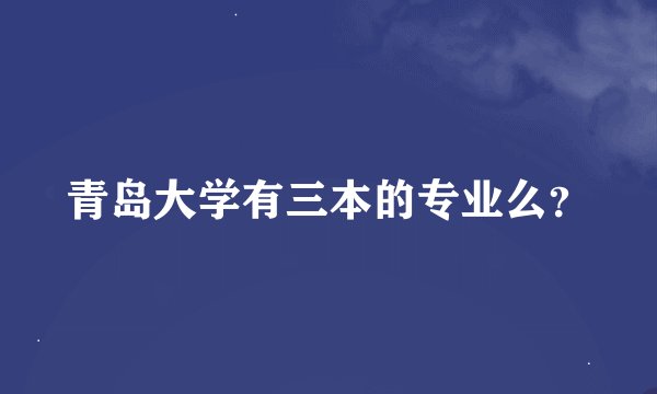 青岛大学有三本的专业么？
