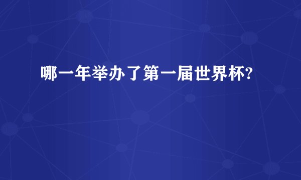 哪一年举办了第一届世界杯?