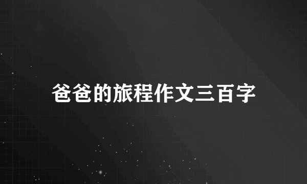 爸爸的旅程作文三百字