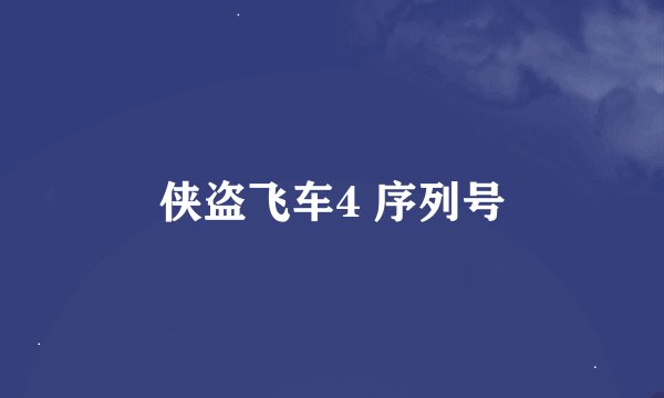 侠盗飞车4 序列号