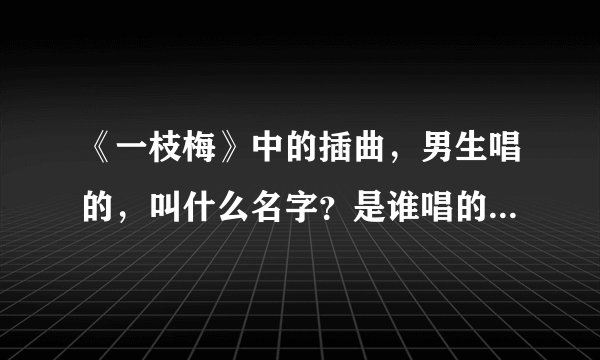 《一枝梅》中的插曲，男生唱的，叫什么名字？是谁唱的？最好还有歌词的中文翻译``谢谢大家拉```