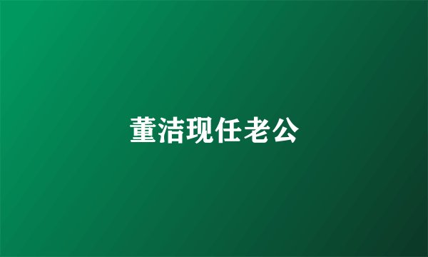 董洁现任老公