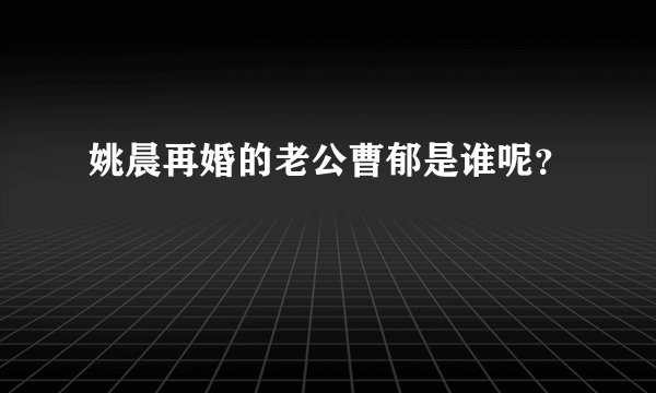 姚晨再婚的老公曹郁是谁呢？