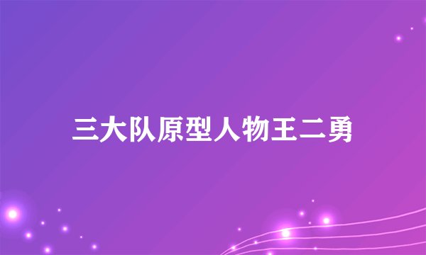 三大队原型人物王二勇