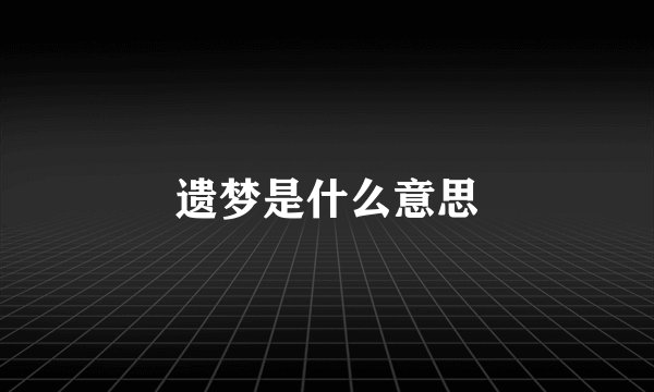 遗梦是什么意思