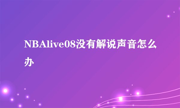 NBAlive08没有解说声音怎么办